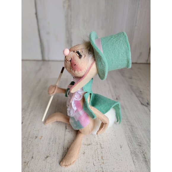 Annalee Easter bunny green hat rabbit vintage home decor plush - Picture 3 of 6